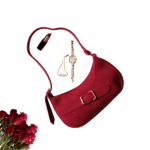 Velora maroon bag with velvety touch